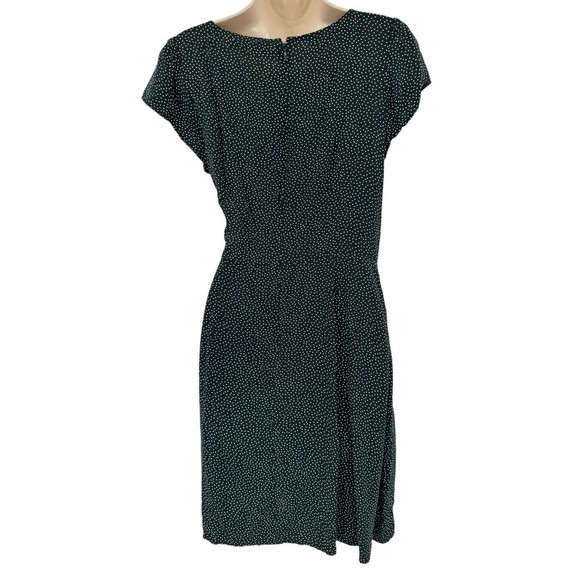 Loft Dress Size 6 Green White Polka Dot Mini Tie Faux Wrap Short Sleeve Casual - Picture 4 of 7